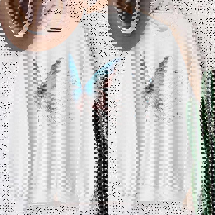 魔法の蝶 エレガント 神秘的な蝶 銀河 星 長袖tシャツ スウェットシャツ 年配の女性への贈り物