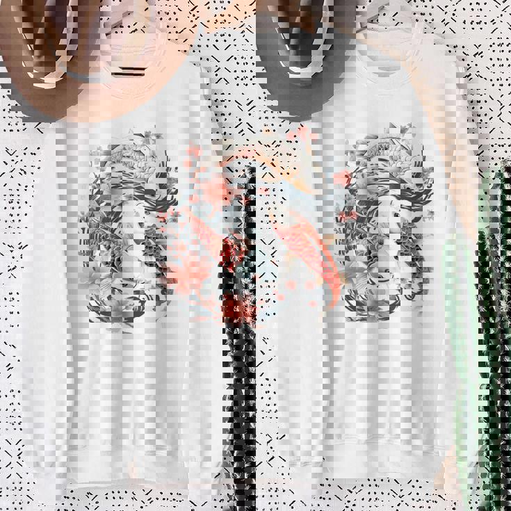 鯉 桜 長袖tシャツ スウェットシャツ 年配の女性への贈り物