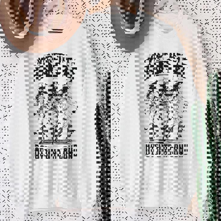 黒のカウガールウエスタンカントリーロデオライニングブーツグランド スウェットシャツ 年配の女性への贈り物