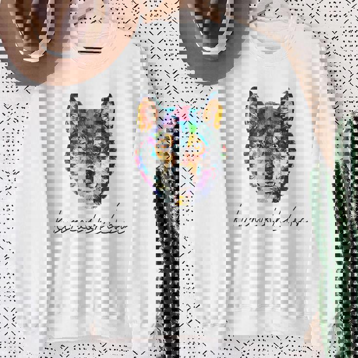 黒柴のグラフィックデザイン スウェットシャツ 年配の女性への贈り物