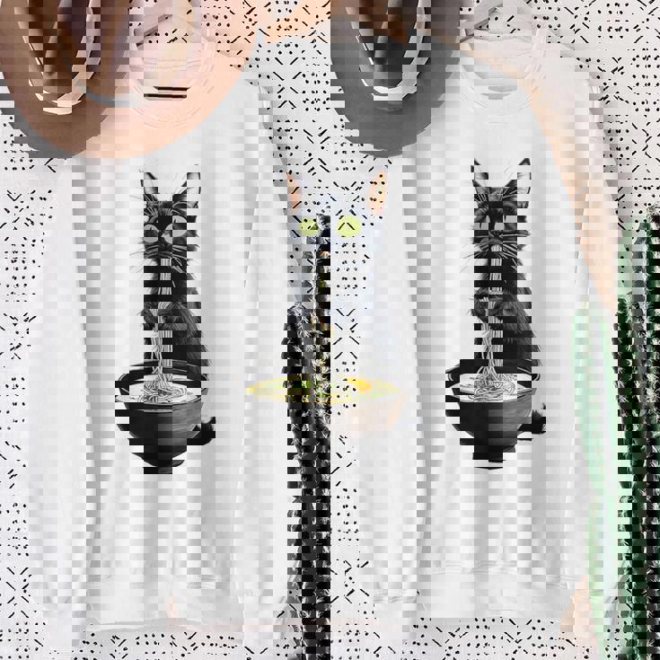 黒猫 ラーメン 麺 和食 スウェットシャツ 年配の女性への贈り物