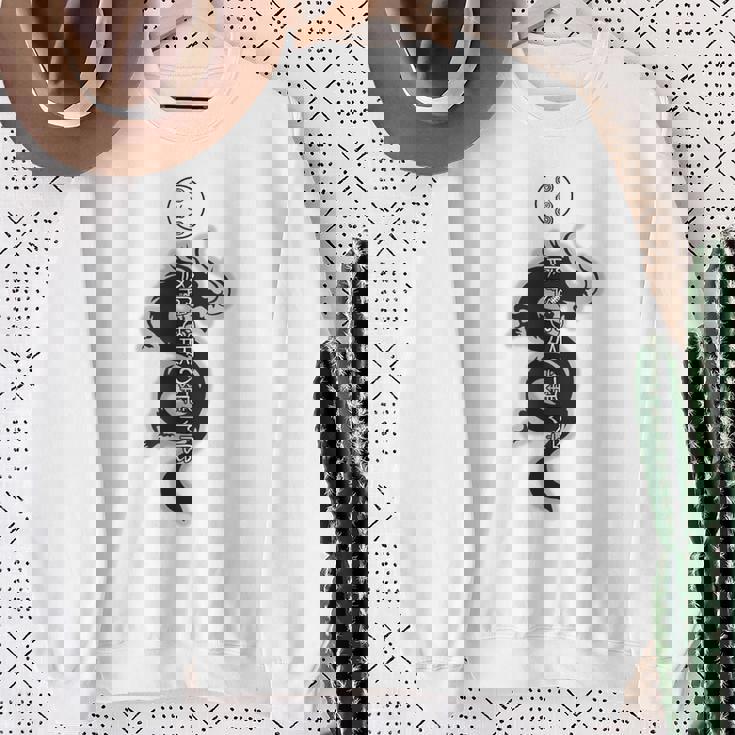 龍体文字 きに むく つる えて フトマニ図 神代文字 龍神様 縄文 かっこいい 開運 言霊 お守り スウェットシャツ 年配の女性への贈り物