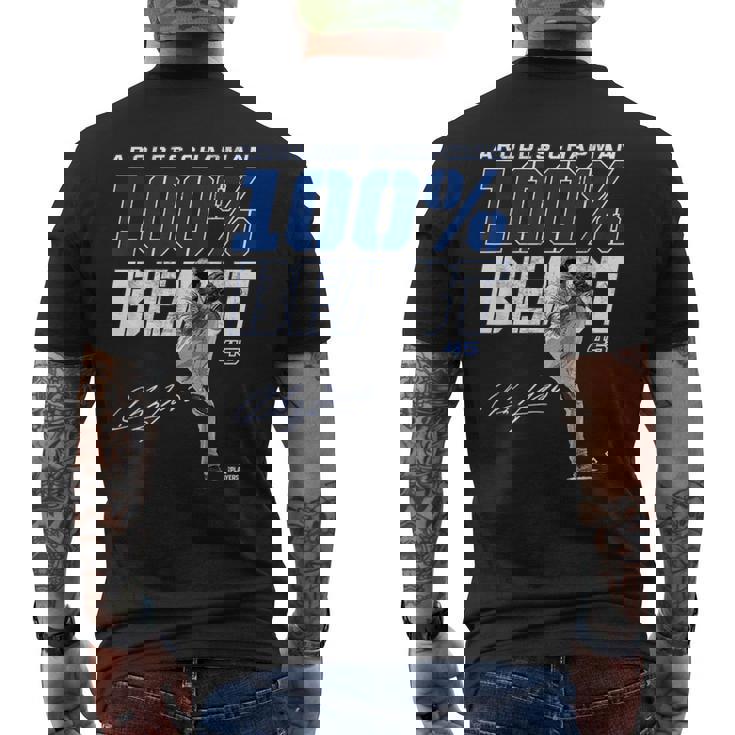 100 Beast Aroldis Chapman Texas Mlbpa メンズTシャツ バックプリント