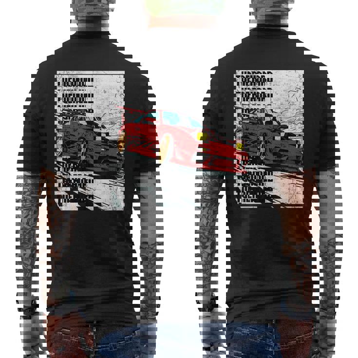 180Sx ドリフト アニマルスタイル クール アニメ イニシャル D レースカー13 メンズTシャツ バックプリント