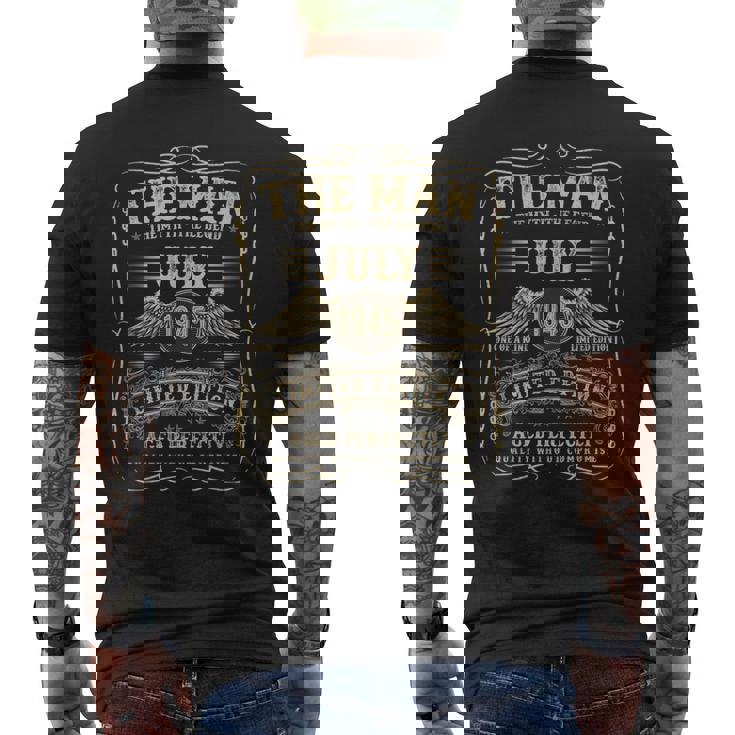 1945年7月 80歳の誕生日プレゼント 男性用 80歳 誕生日 メンズTシャツ バックプリント