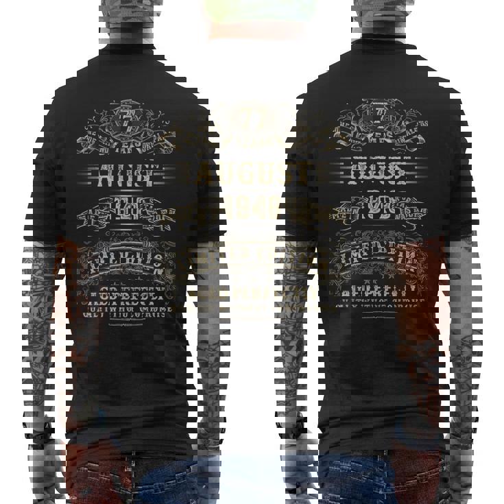 1948年8月 77歳の誕生日プレゼント 男性用 77歳の誕生日プレゼント メンズTシャツ バックプリント