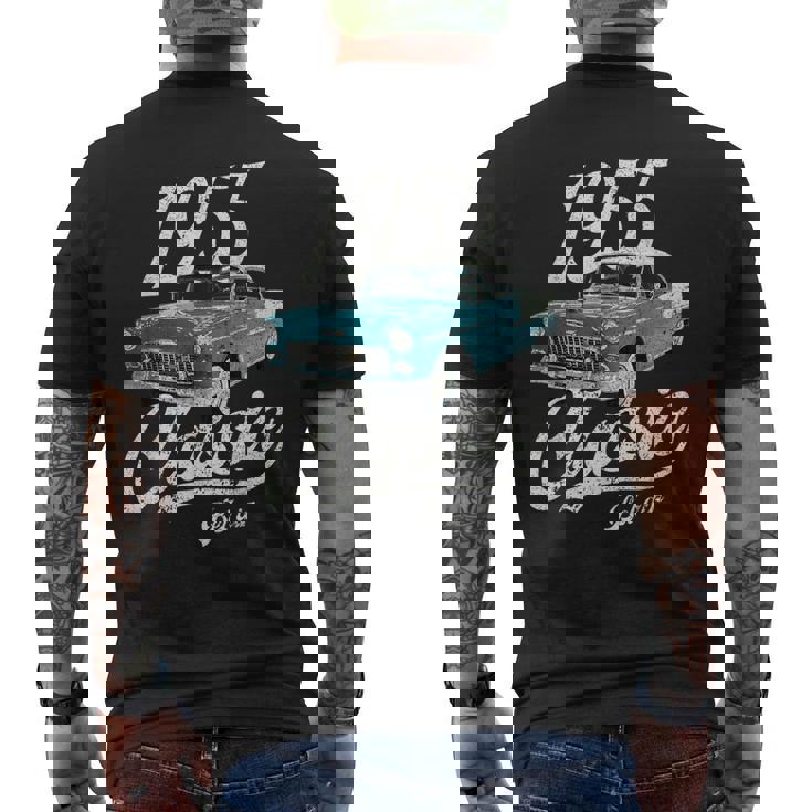 1955 シボレーベルエアブルー メンズTシャツ バックプリント