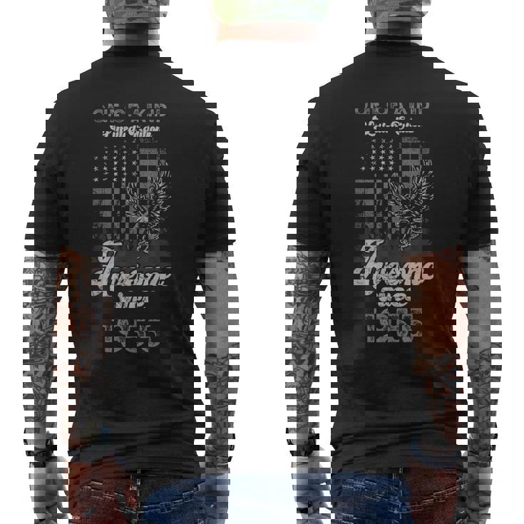 1955年、アメリカ国旗、イーグル、70歳の誕生日、愛国的 メンズTシャツ バックプリント