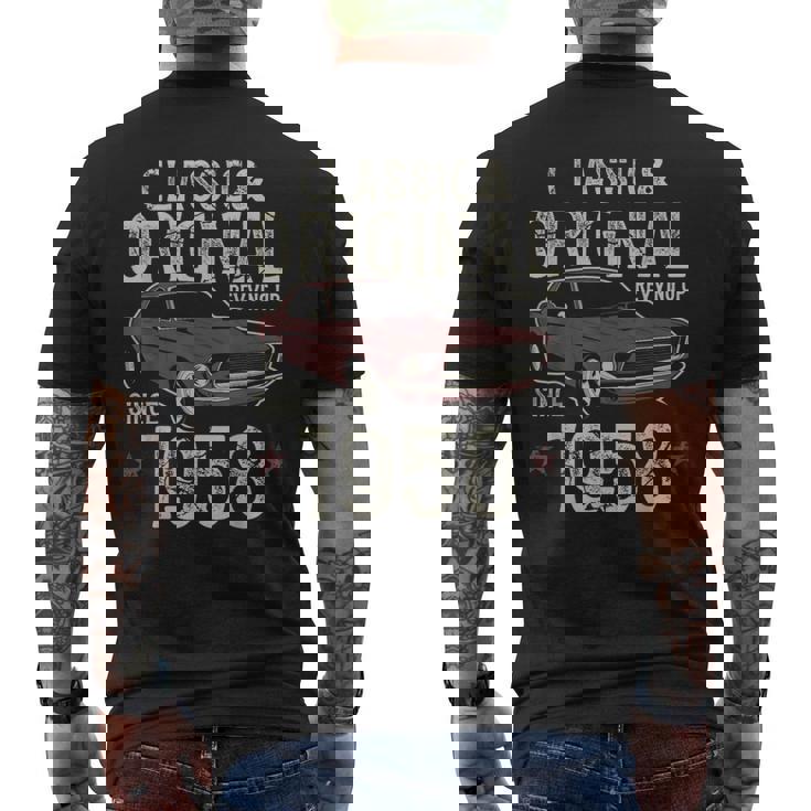 1958年生まれ クラシックカー 67歳の誕生日 メンズTシャツ バックプリント