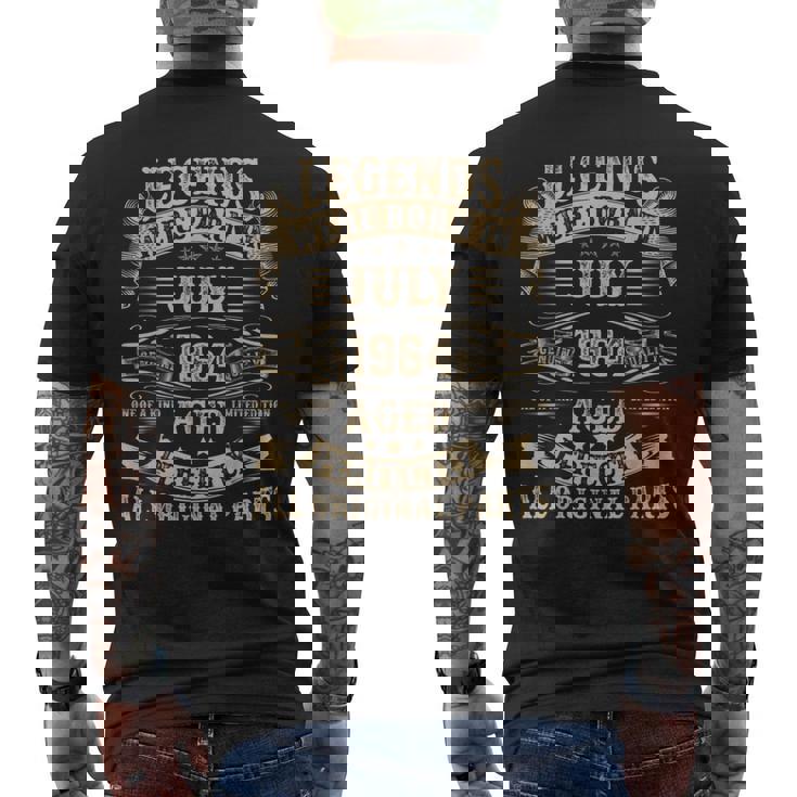 1964年7月 61歳 誕生日プレゼント 男性用 61歳の誕生日 メンズTシャツ バックプリント