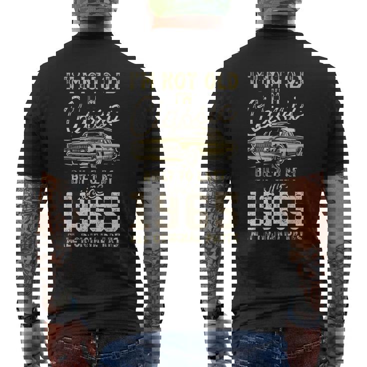 1965年生まれ、60歳の誕生日、クラシックカー メンズTシャツ バックプリント