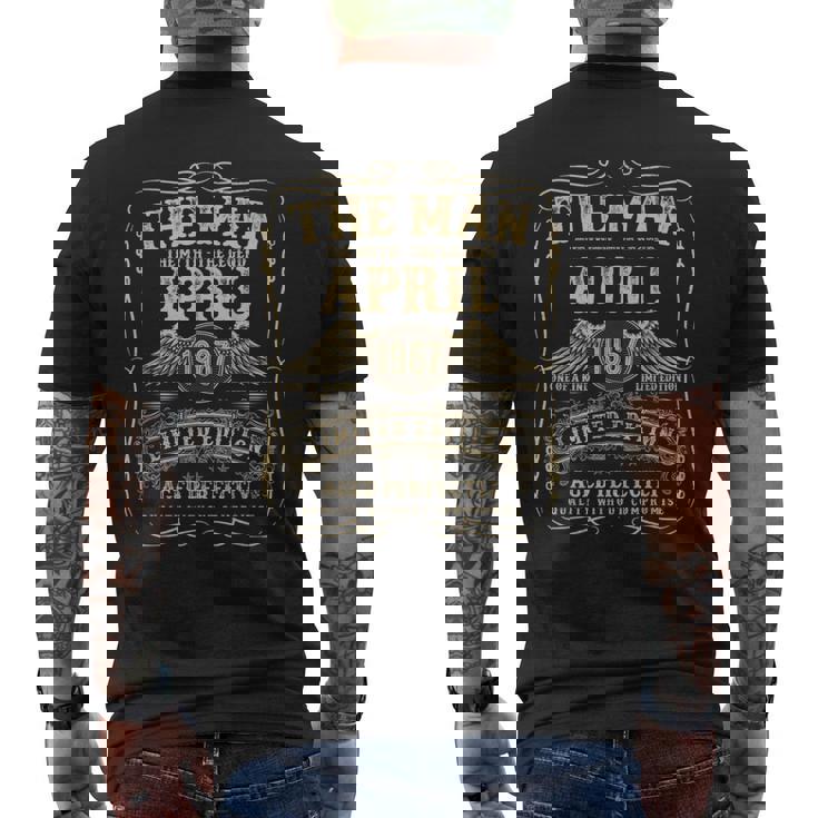 1967年4月 58歳 誕生日プレゼント 男性用 58歳 誕生日 メンズTシャツ バックプリント