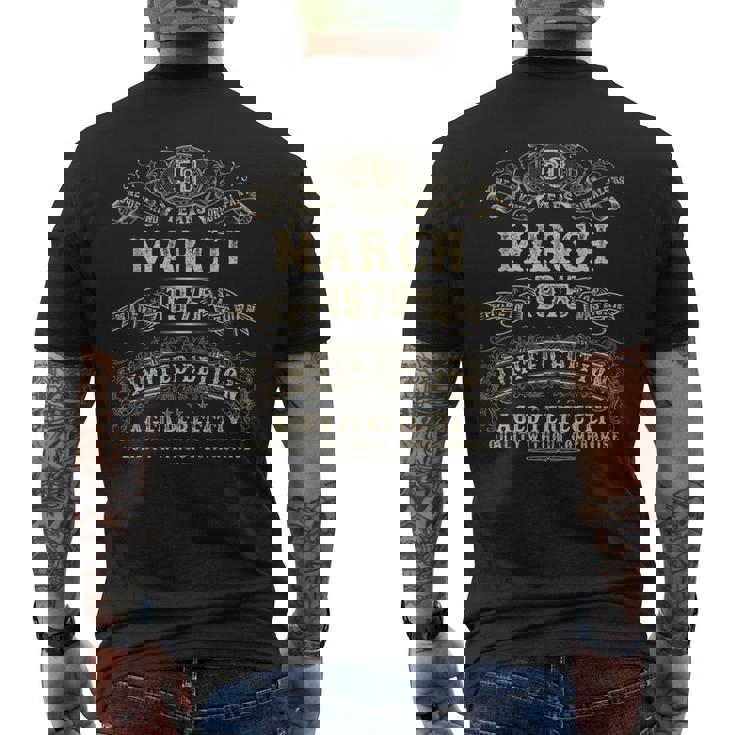1975年3月 50歳の誕生日プレゼント 男性 50歳 誕生日 メンズTシャツ バックプリント