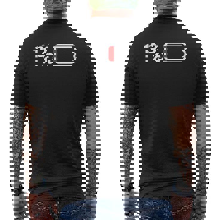 1バッテリー – 1バッテリー I 面白い 低エネルギーパーセント メンズTシャツ バックプリント
