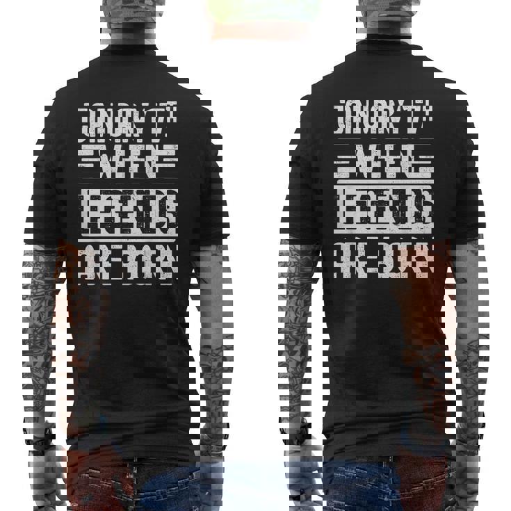 1月17日 誕生日 1月17日 誕生日プレゼント メンズTシャツ バックプリント