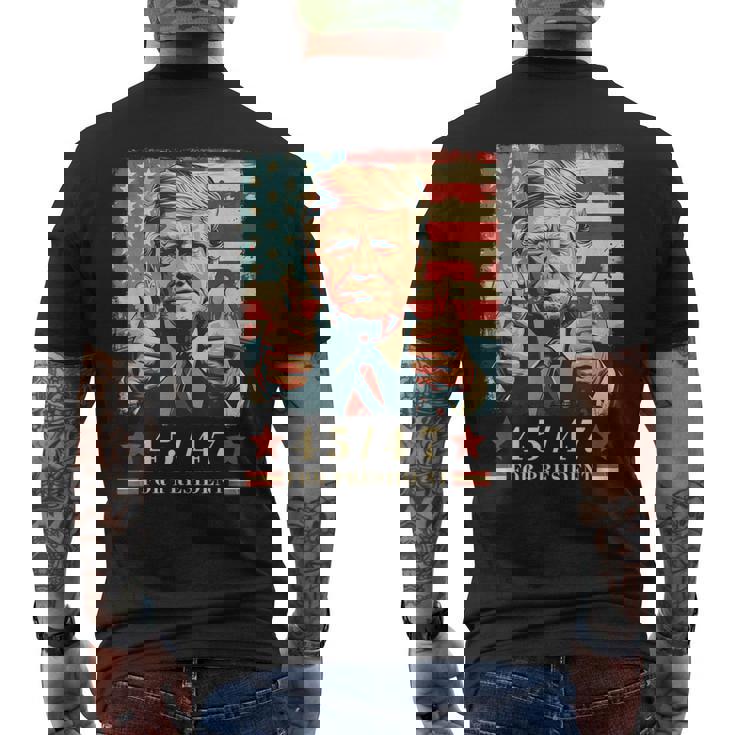 2024年大統領向けトランプ4547 メンズTシャツ バックプリント