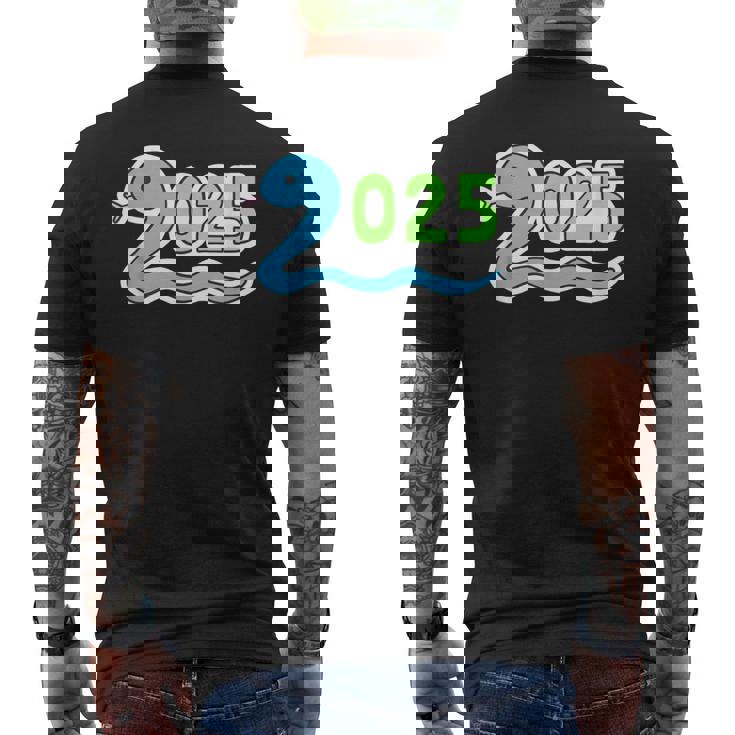 2025《巳年 蛇年》蛇 へび【どうぶつフレンズ】干支 十二支 ゆるくて かわいい 動物 イラスト 面白い メンズTシャツ バックプリント