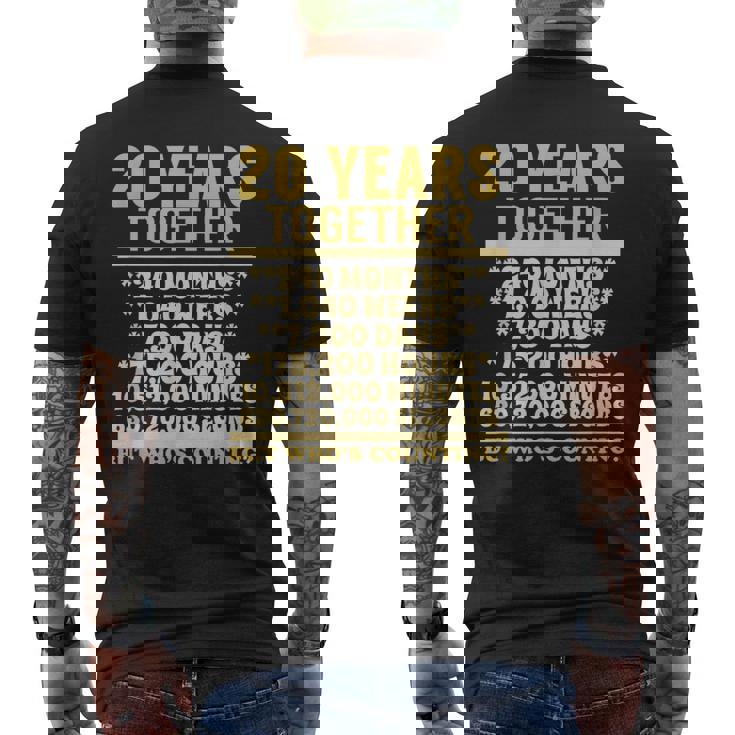 20周年記念tシャツ 20周年 結婚祝い カップル メンズTシャツ バックプリント