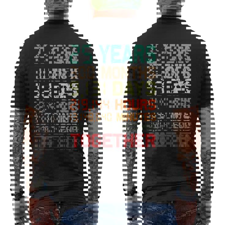 25 Años Juntos Pareja 25 Aniversario De Boda Camiseta Hombre Estampado Espalda