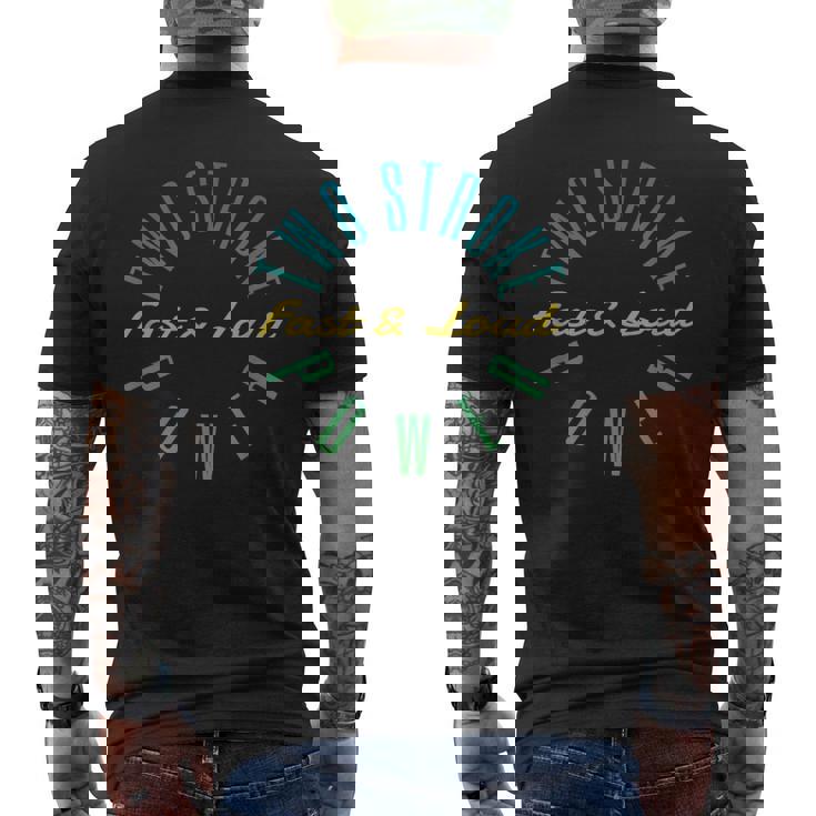 2ストロークパワー – 高速で大音量で2ストローク愛好家向け メンズTシャツ バックプリント