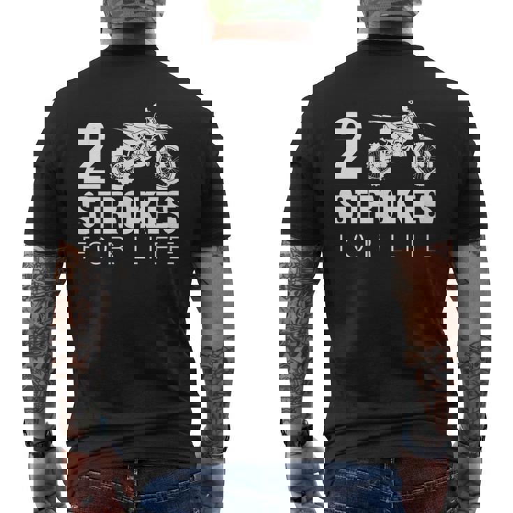 2ストロークフォーライフ モトクロス ダートバイク メンズTシャツ バックプリント