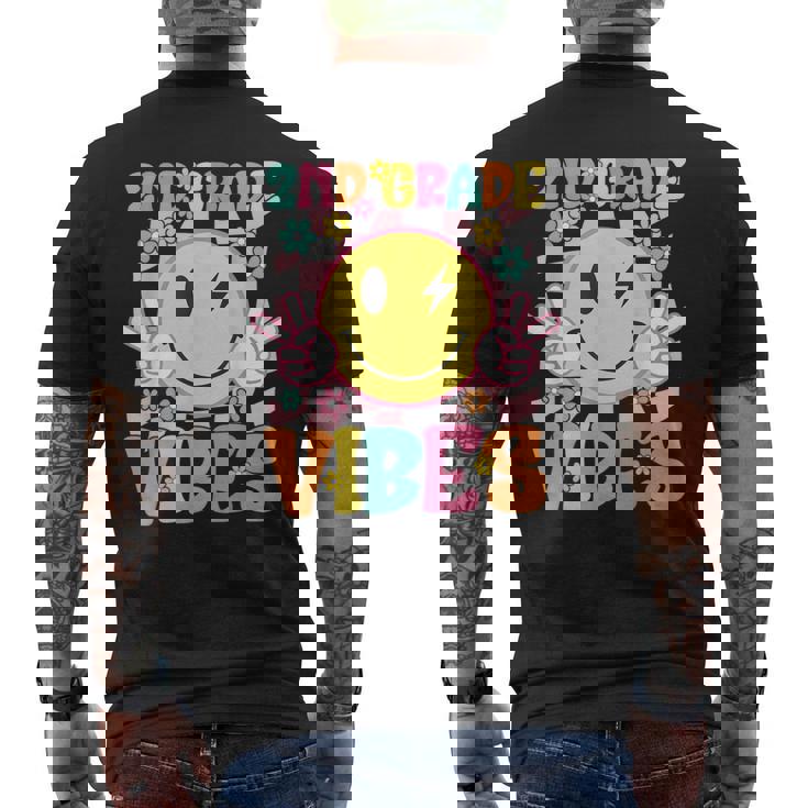 2年生 バイブス スマイルフェイス 新学期 2年生 メンズTシャツ バックプリント