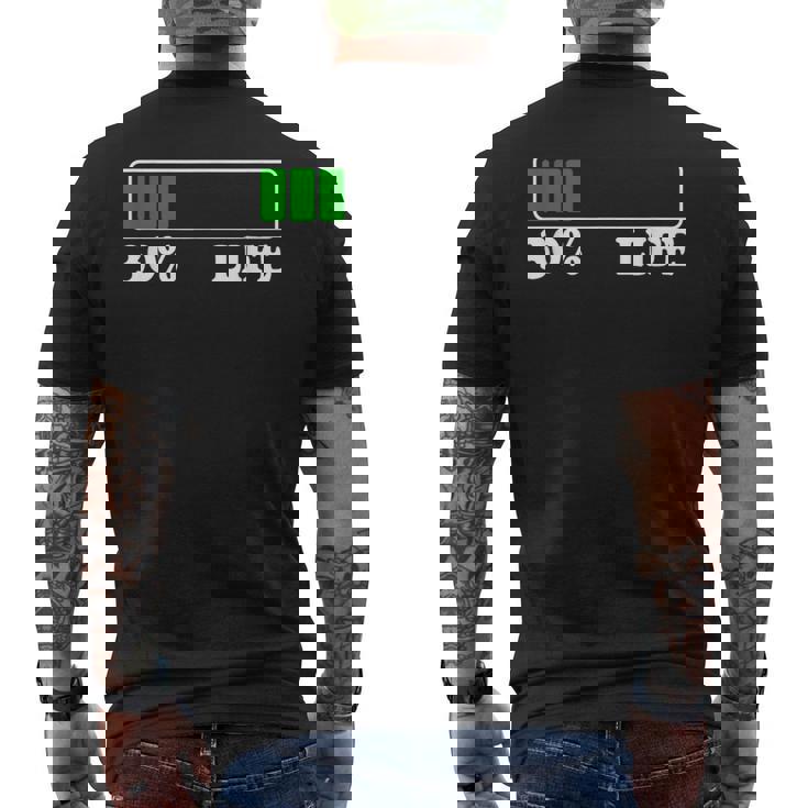 30 Life 30歳の誕生日 30年目の人生 ローディングバー 30パーセント メンズTシャツ バックプリント