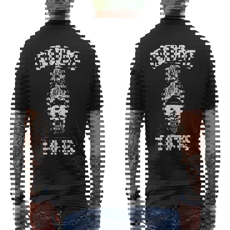 30代に別れを告げ、去年は30代、リップサーティーズ メンズTシャツ バックプリント