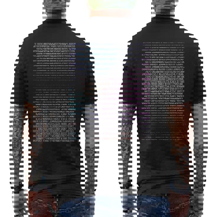 314 円周率 1000桁 算数 数学 面白い おもしろ ユーモア ギャグ お笑い メンズTシャツ バックプリント