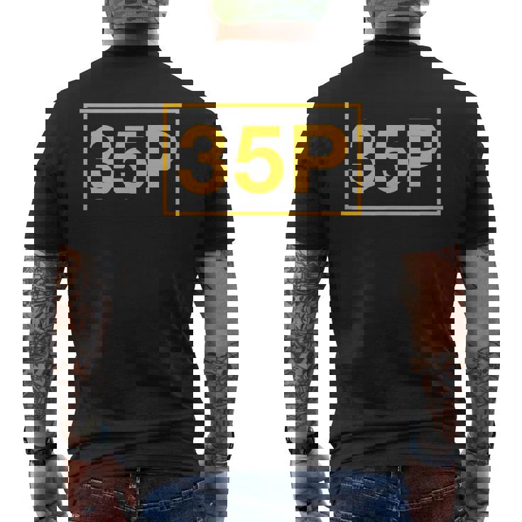 35P 暗号言語 メンズTシャツ バックプリント