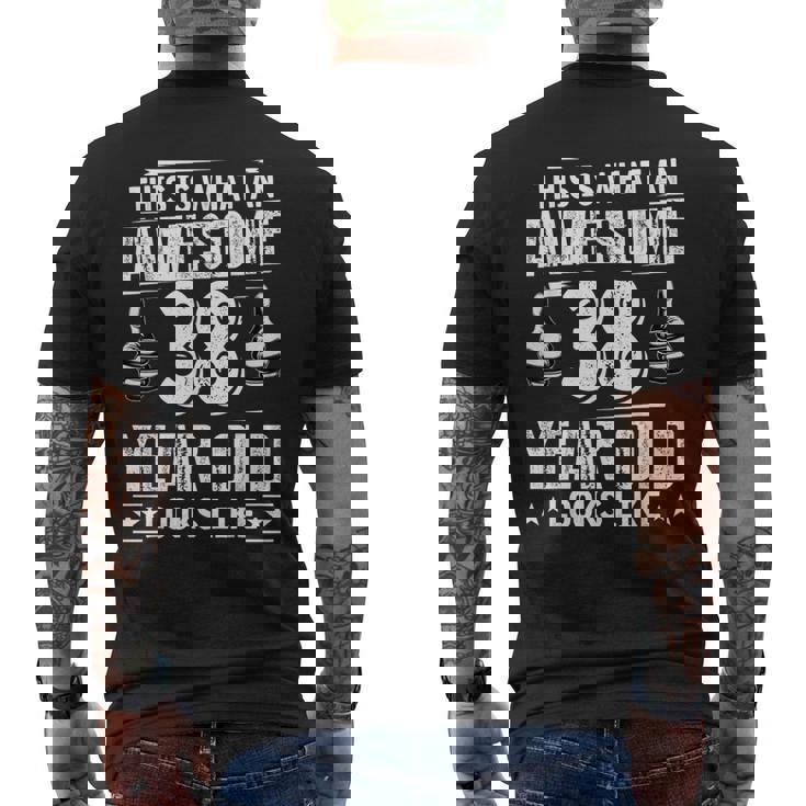 38歳の誕生日プレゼントは私に38歳をもたらしました 良い 面白い 38歳 メンズTシャツ バックプリント