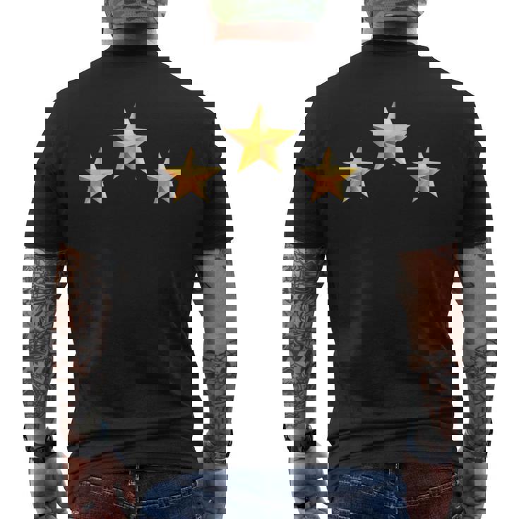 3つの黄金の星 メンズTシャツ バックプリント