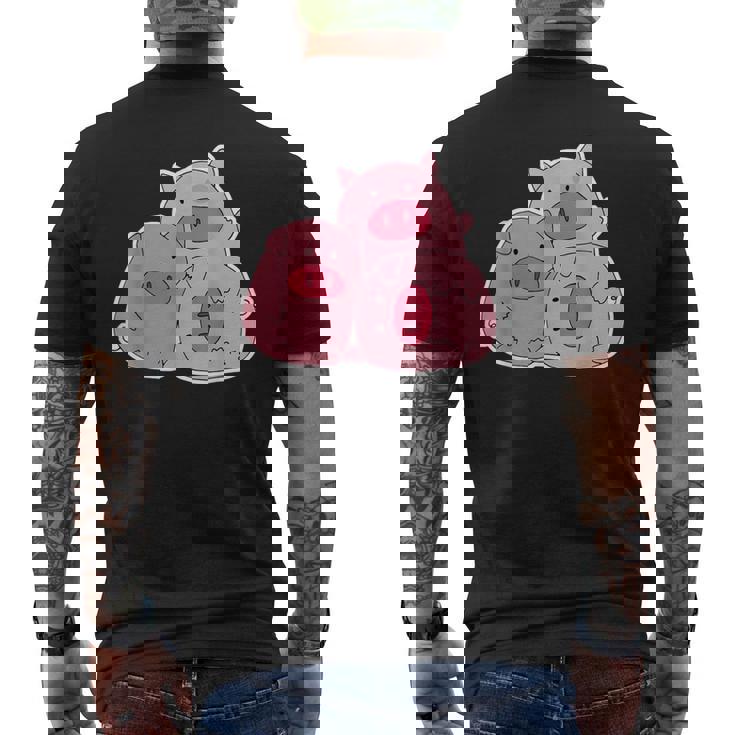 3匹の小さな豚 メンズTシャツ バックプリント