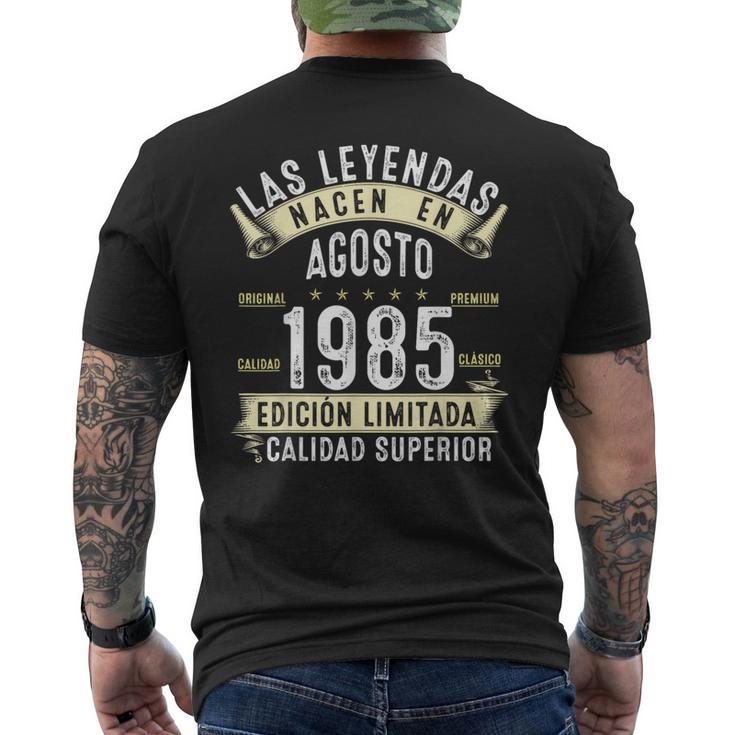 40 Años Cumpleaños Hombre Las Leyendas Nacen En Agosto 1985 Camiseta Hombre Estampado Espalda