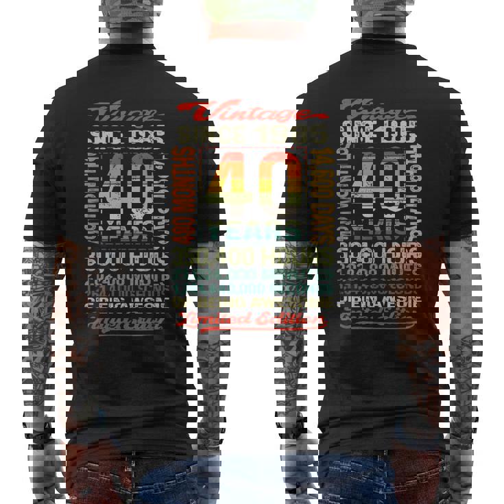 40歳 480ヶ月 すごい生まれ 1985年 40歳の誕生日 メンズTシャツ バックプリント
