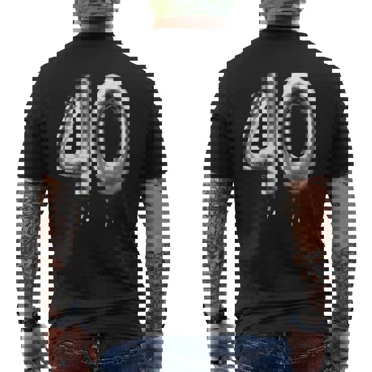 40歳の誕生日バルーン装飾バルーン40年目 メンズTシャツ バックプリント