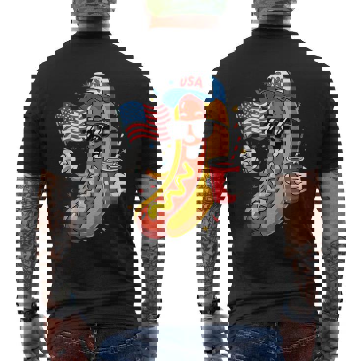 4Th Of July Hotdog Fourth Of July Patriotic Usa Flag Men's T-shirt Back Print