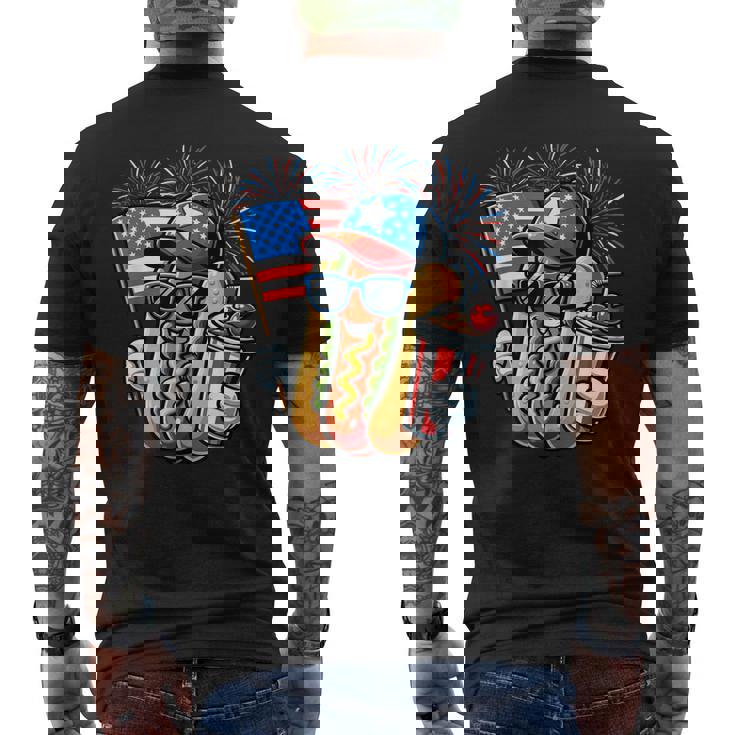 4Th Of July Hotdog Independence Day Patriotic Fourth Of July Men's T-shirt Back Print