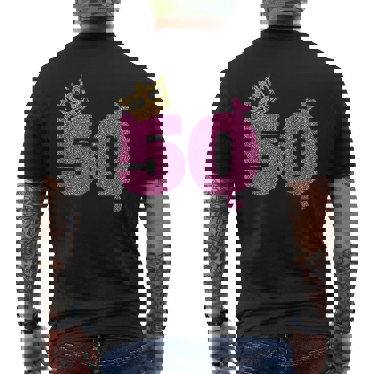 50歳の誕生日 王冠 50歳の誕生日 メンズTシャツ バックプリント