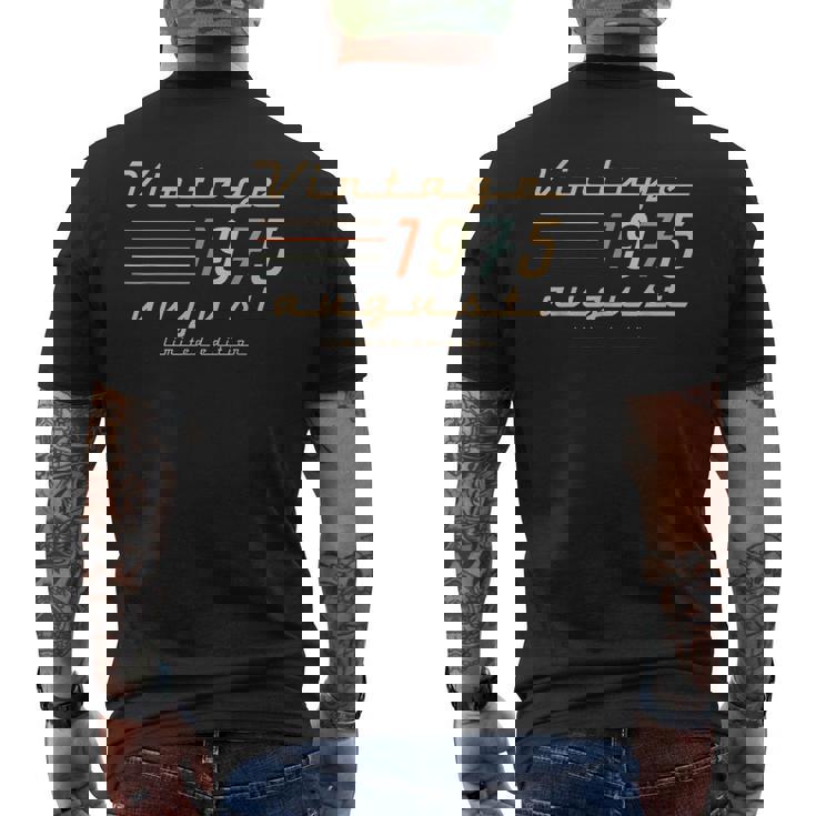 50歳の誕生日プレゼント 男性用 1975年8月 50歳 誕生日 メンズTシャツ バックプリント