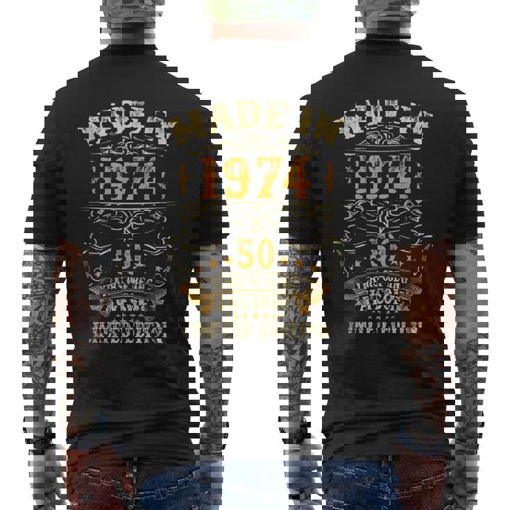 50歳ギフト メンズ ヴィンテージ 1974年 50歳の誕生日 メンズTシャツ バックプリント