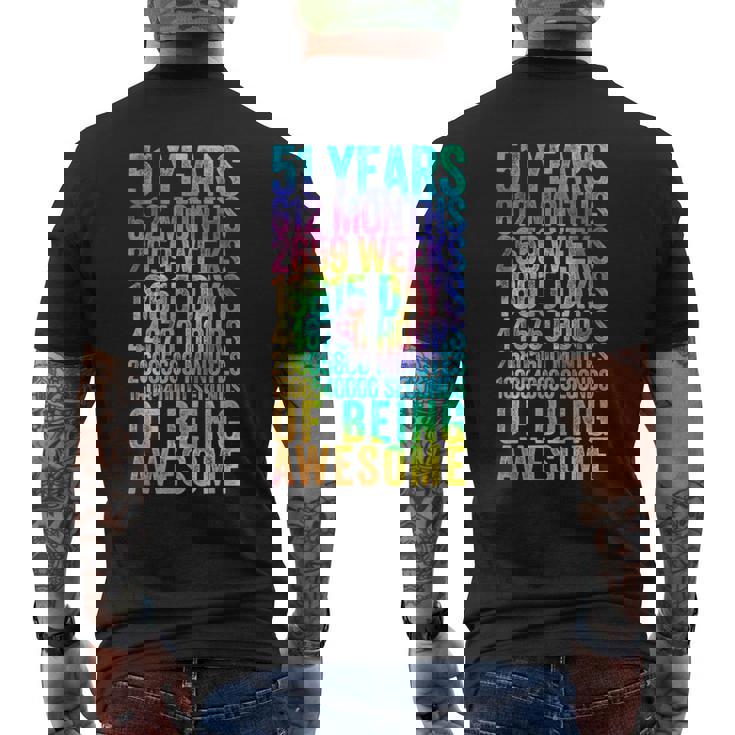 51歳の誕生日の面白いシャツ オールドメーター 面白い51歳ギフト メンズTシャツ バックプリント