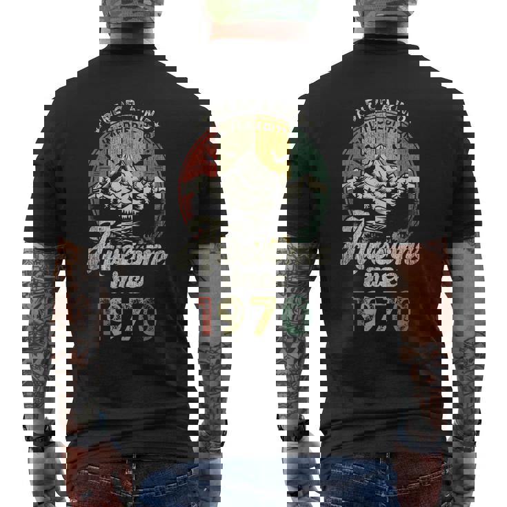 55歳の誕生日 1970年創業のレトロな山々 メンズTシャツ バックプリント