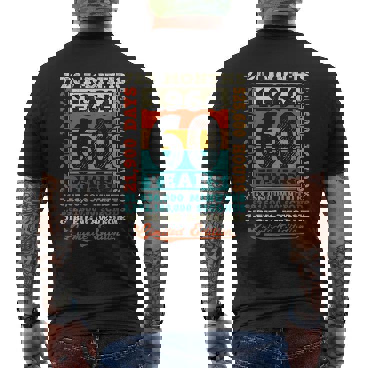 60 Years 720 Months Of Being Awesome Born 1964 60歳の誕生日 メンズTシャツ バックプリント