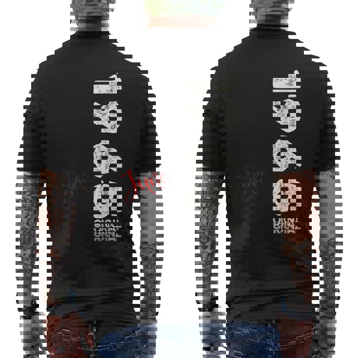60 歳の誕生日 男性 オリジナル 6月 ヴィンテージ 1965 年 ギフト メンズTシャツ バックプリント
