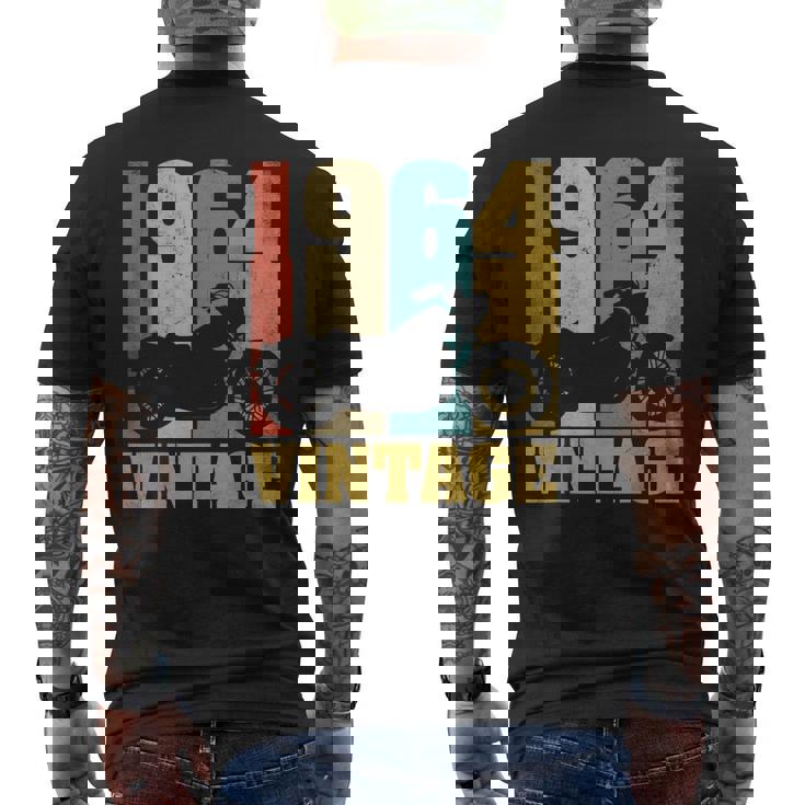 61 歳の誕生日バイカーギフトtシャツ-ヴィンテージ1964バイク メンズTシャツ バックプリント