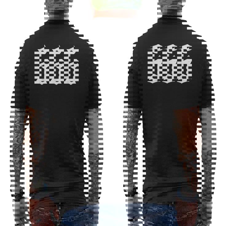 666 獣の数 悪魔のシンボル メンズTシャツ バックプリント