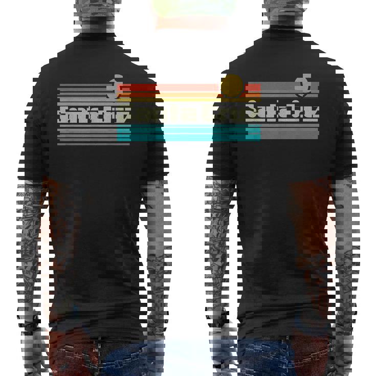 70年代80年代カリフォルニアcaレトロサンセットシティサンタクルーズ メンズTシャツ バックプリント