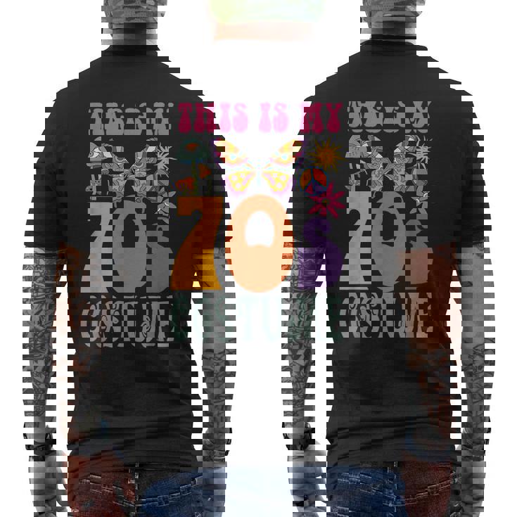 70年代ディスコ衣装 男女兼用 Peace Love ヒッピーコスチューム メンズTシャツ バックプリント