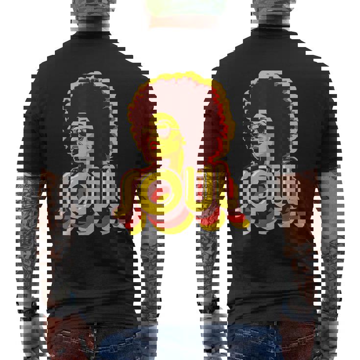 70年代ファンクアフロソウルレトロヴィンテージ70年代レトロソウル メンズTシャツ バックプリント